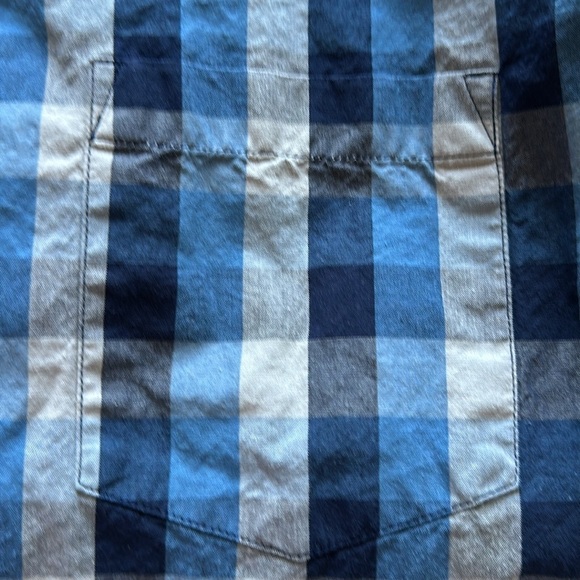 J Crew Factory Button-Down check plaid Blue long sleeve size M - Picture 3 of 10